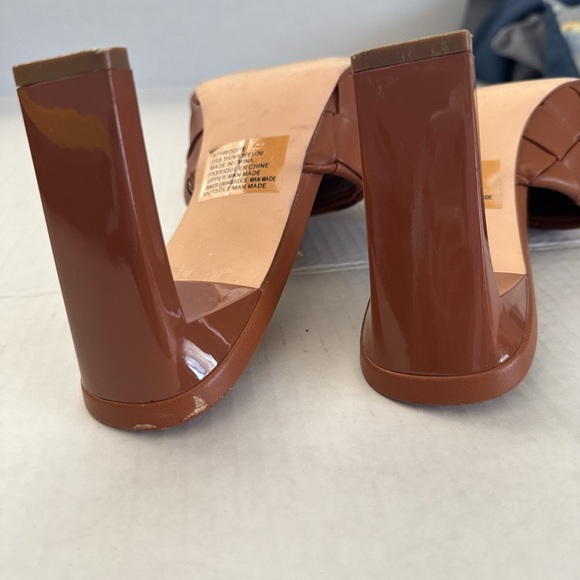 Aphrodite Tan Woven Heeled Mules - Picture 7 of 7